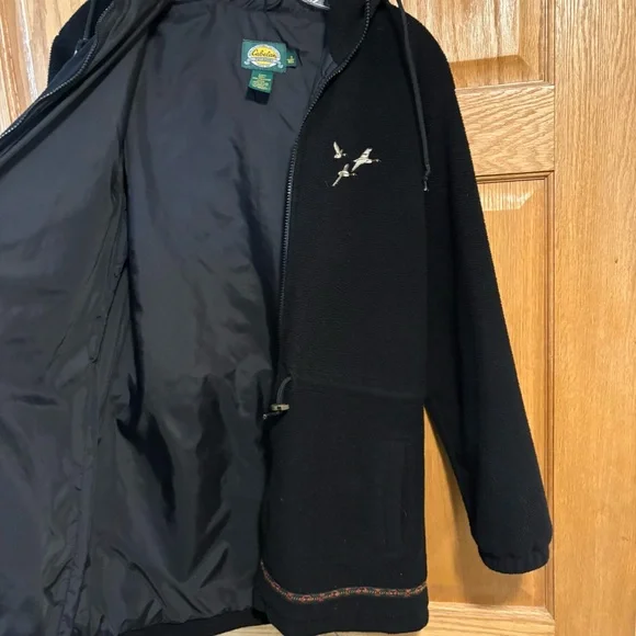 Cabela's Cabin Embroidered Zip-Up Hooded Fleece Jacket Nature Geese Women’s S Sm - Picture 7 of 7